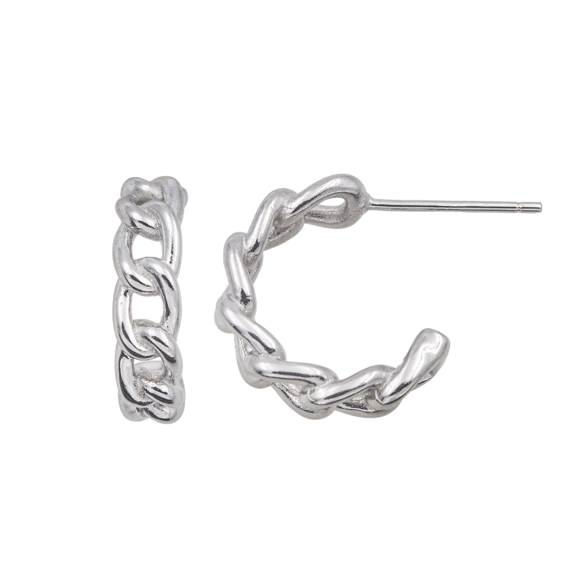 Pendientes plata eslabones